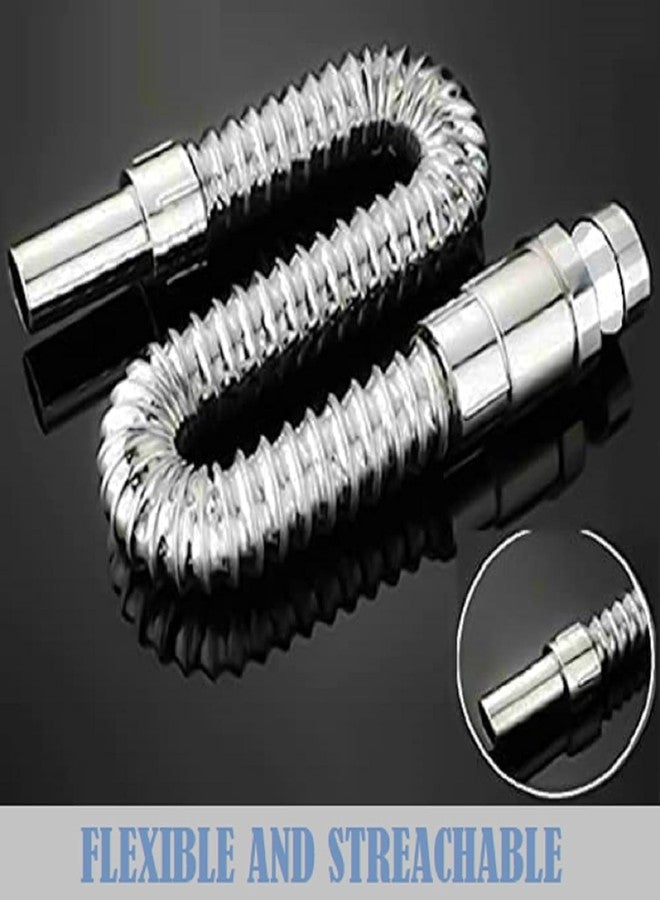 FOLX FBA04 PVC Water Outlet Waste Pipe/CP Hose Pipe For Bathroom Wash Basin/Kitchen Sink, Flexible, Streachable And (2, Chrome Finish) - Image 4
